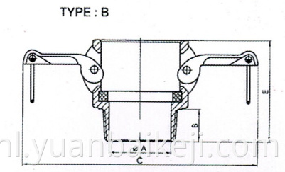 Aluminium verminderde camlock-koppelingen ding type B-B